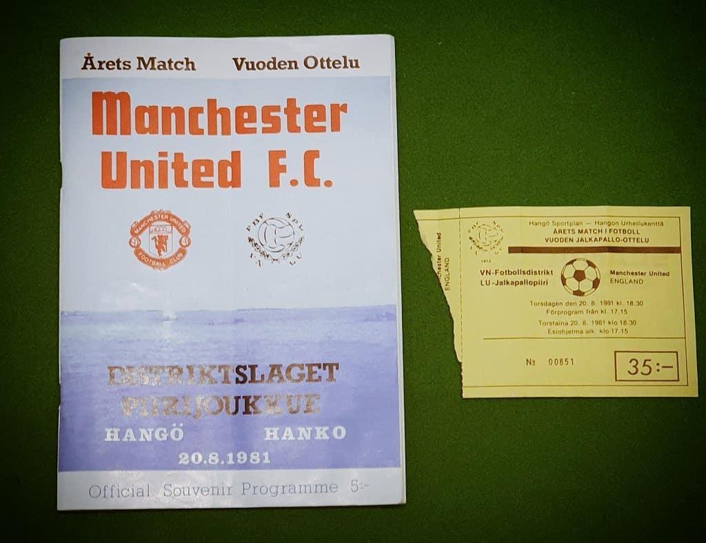 The 1981 match program and ticket